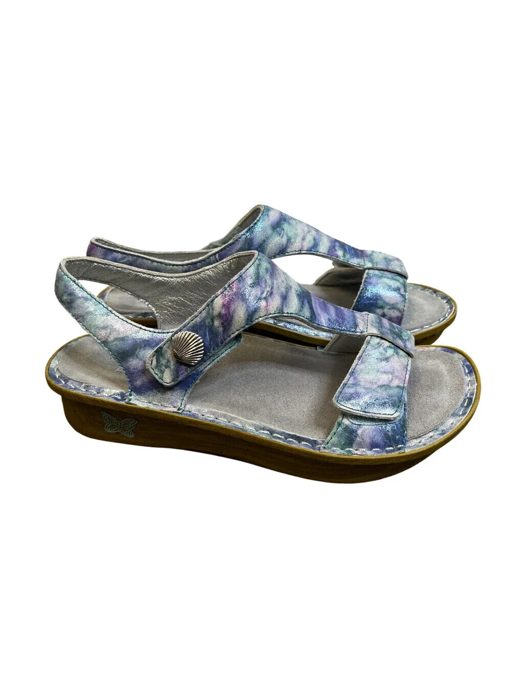 Alegria Ken298 Women’s Comfort Sandals Blue Purple Opalescent EU 37 US 7-7.5